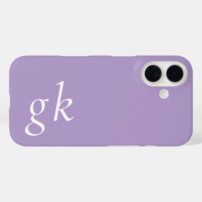 Modern Purple White Monogram Name Case-Mate iPhone Case (Back (Horizontal))