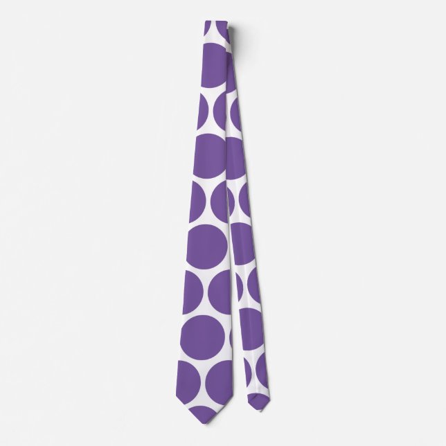 MODERN PURPLE, WHITE POLKA DOTS TIE (Front)