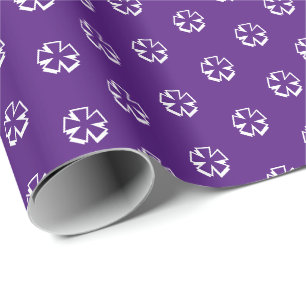Modern purple white Stars Snowflakes Flowers gift Wrapping Paper