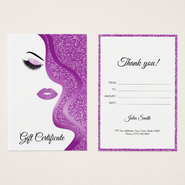 Modern Purple with Glitter Effect  (Front & Back)