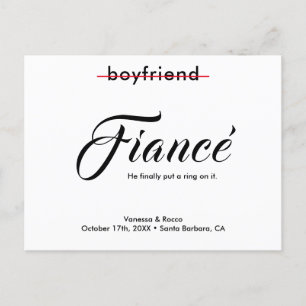 Modern Put a Ring on it Engagement Announcement Postcard