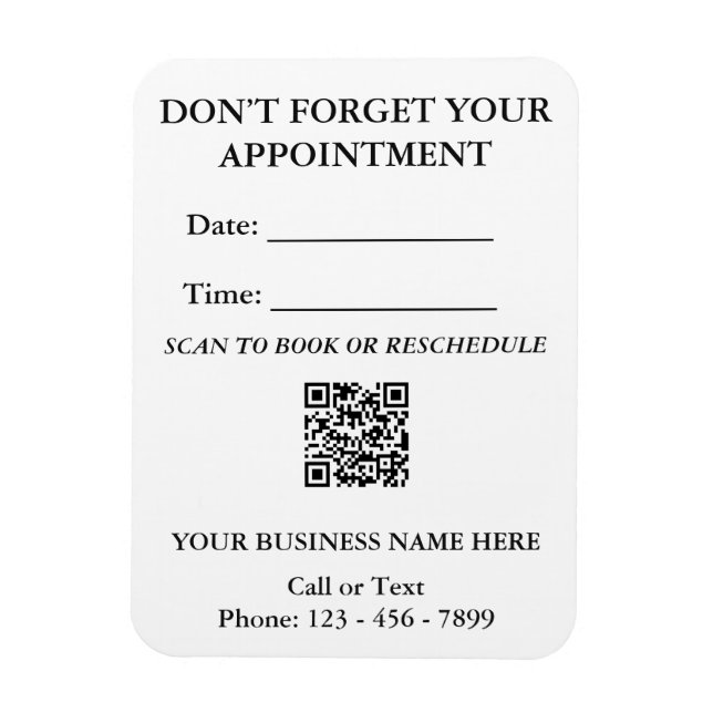Modern QR Appointment Reminder Magnet (Vertical)