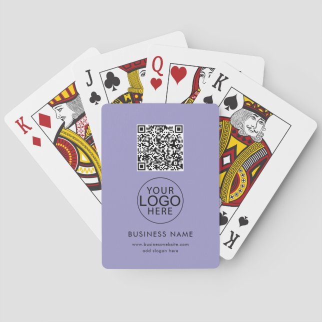Modern QR Code and Business Logo Playing Cards (Back)
