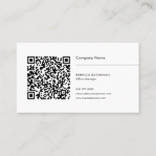 Modern QR Code and Company Logo Business Card