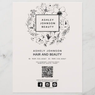 Modern QR Code Blush Black 3 Services Spa Menu