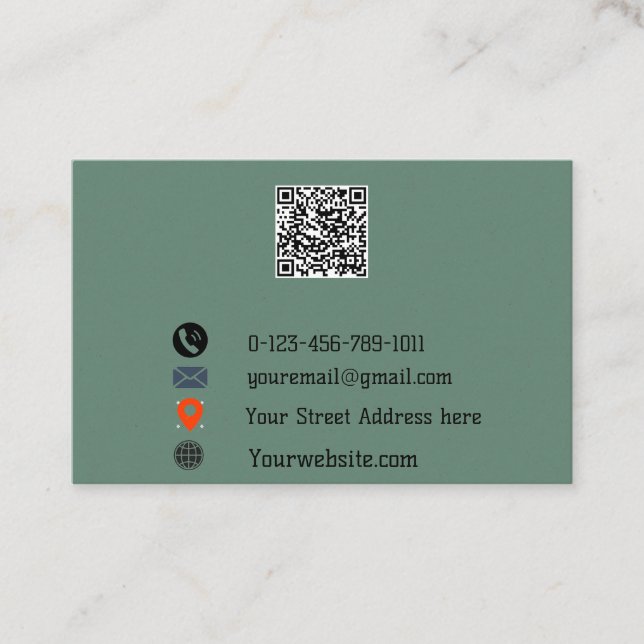 “Modern QR Code Business Card”  Business Card (Front)