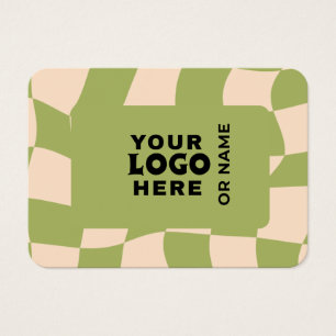 Modern QR Code Business Card Minimalist Green Ch
