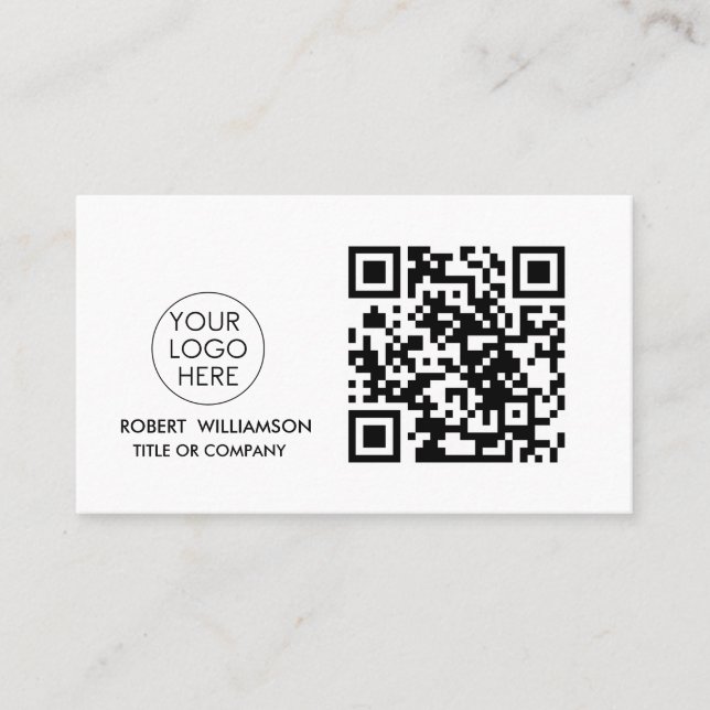 Modern QR Code Business Card with Custom Logo  (Front)