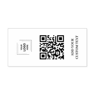 Modern QR Code Business Logo Branding Design Self-inking Stamp