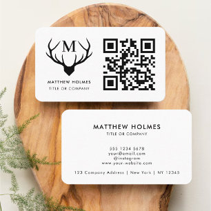 Modern QR Code Business Logo Professional Monogram Business Card