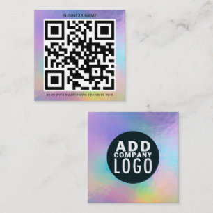 Modern QR Code Business Logo Square Business Card