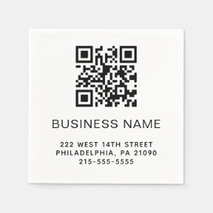 Modern QR Code Business Name or Logo Napkin