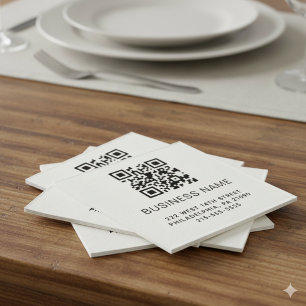 Modern QR Code Business Name or Logo Napkin