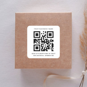 Modern QR Code Business Professional Custom Square Sticker