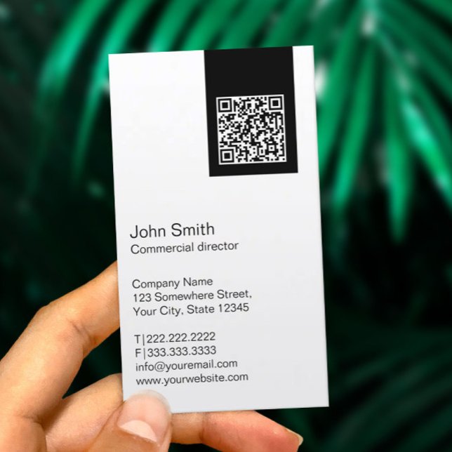 Modern QR code Commercial Director Business Card (Creator Uploaded)