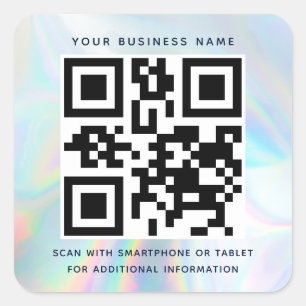 Modern QR Code Contactless Business Square Sticker