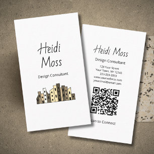 Modern QR code Contemporary Design Consultant  Business Card