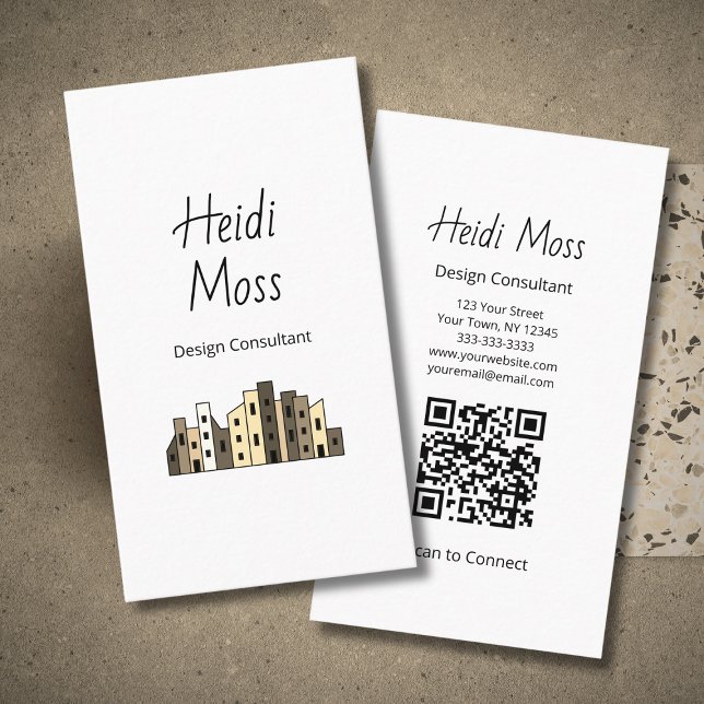 Modern QR code Contemporary Design Consultant  Business Card (Creator Uploaded)