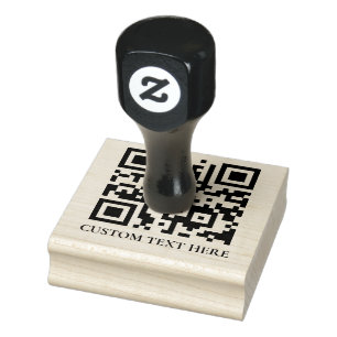 Modern QR Code Custom Text Branding Design Rubber Stamp