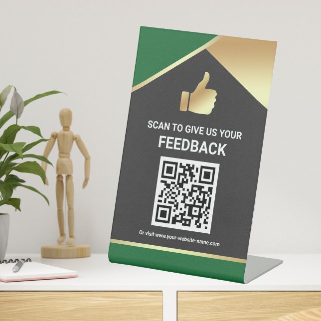 Modern QR Code Customer Feedback Table Sign (Creator Uploaded)