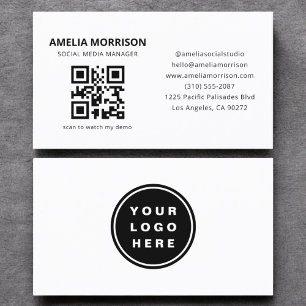 Modern QR Code Minimalist Professional Logo Business Card