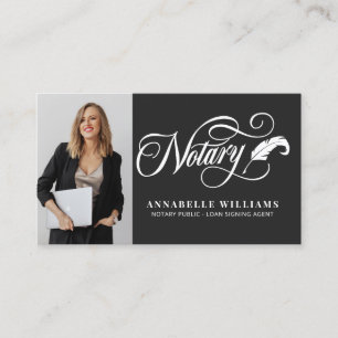 Modern QR Code Notary Photo  Business Card