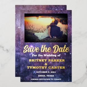 Modern QR Code Photo Celestial Galaxy Wedding