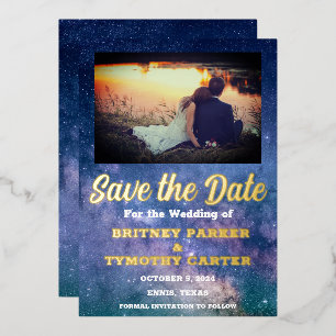 Modern QR Code Photo Celestial Galaxy Wedding 