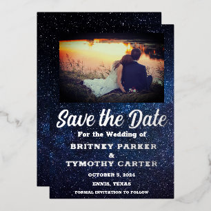 Modern QR Code Photo Celestial Galaxy Wedding