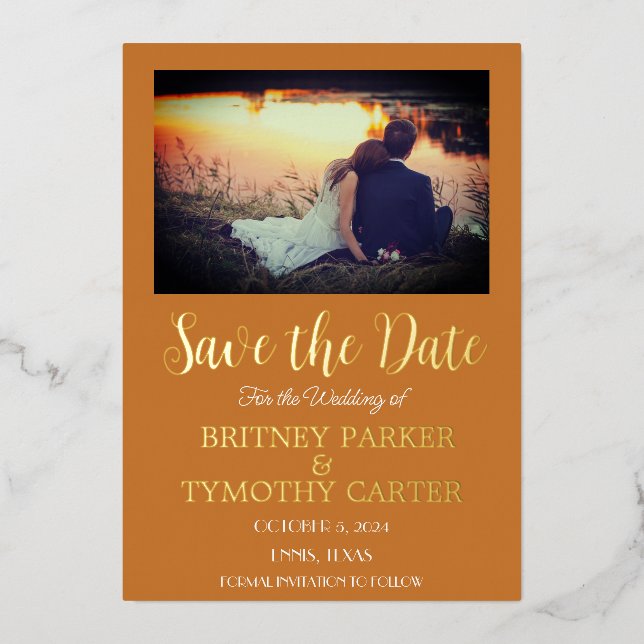Modern QR Code Photo Script Terracotta Wedding (Front)