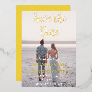 Modern QR Code Photo Script Yellow Wedding