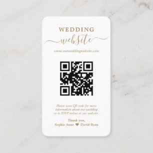 Modern QR Code Photo Wedding Website Business Card