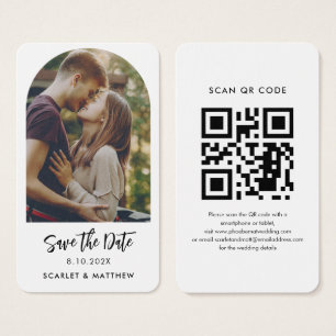 Modern QR Code Photo Wedding Website Save the Date