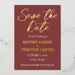 Modern QR Code Photo Wine Burgundy Script Wedding 