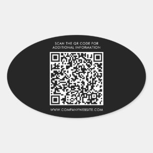 Modern QR Code Promotional Business Marketing Oval Sticker