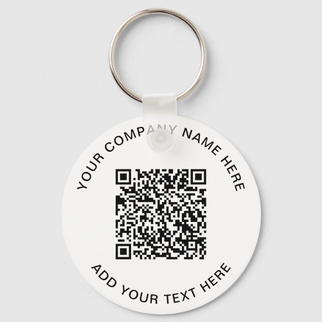 Modern QR Code Promotional Key Ring (Front)