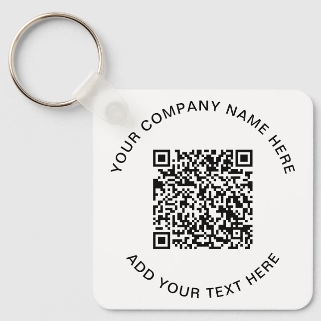 Modern QR Code Promotional Key Ring (Front)
