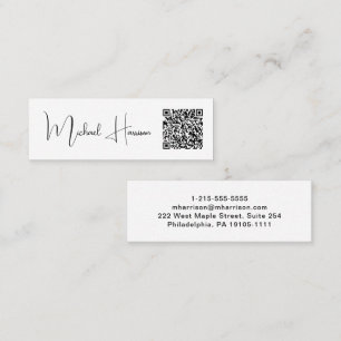 Modern QR Code Signature Script Professional Mini Business Card