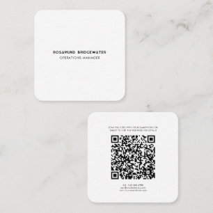 Modern QR Code Simple Trendy Employee Square Business Card