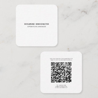 Modern QR Code Simple Trendy Employee Square Business Card
