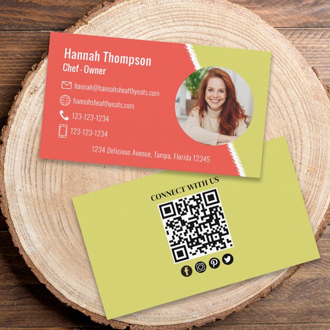 Modern QR Code Social Media Contact Business Card (Creator Uploaded)