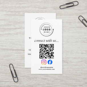 Modern QR Code Social Media Custom Logo Business Card