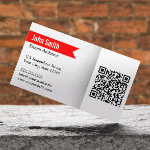 Modern QR Code System Architect Business Card