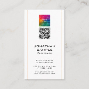 Modern QR Code Upload Corporate Logo Professional Business Card