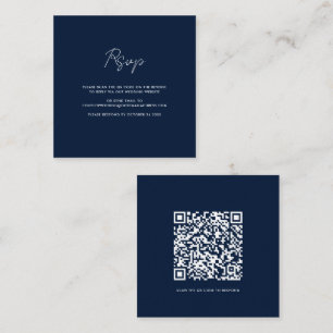 Modern QR Code Wedding RSVP Enclosure Card