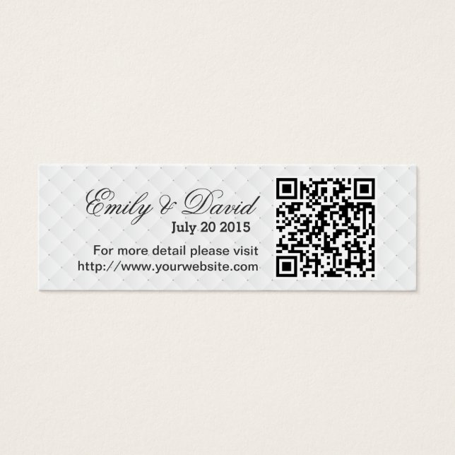 Modern QR Code Wedding Website Insert Card (Front)