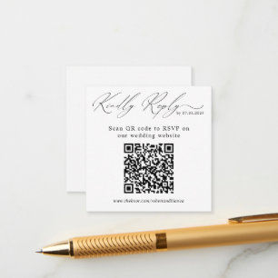 Modern QR Code Wedding Website RSVP Card