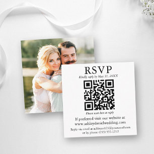 Modern QR Photo Wedding RSVP Enclosure Card