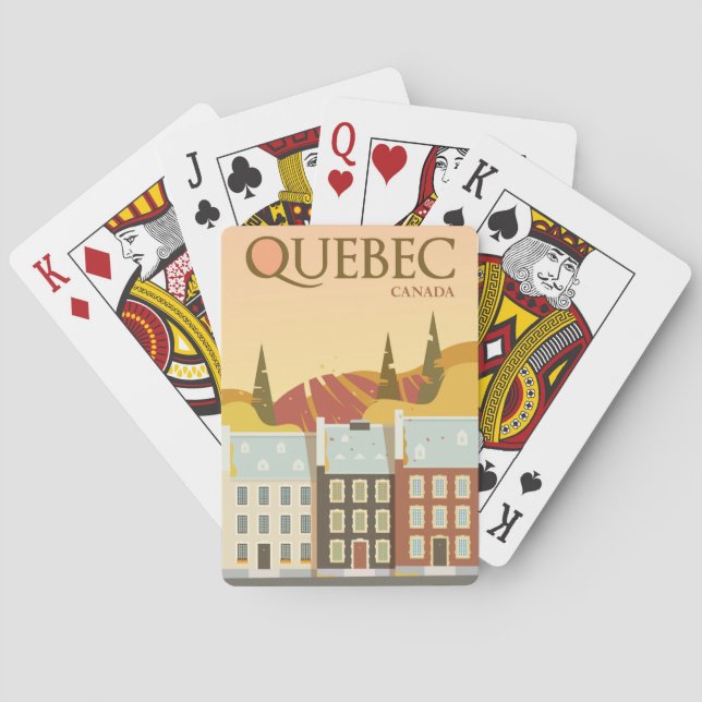 Modern Quebec Canada Travel Playing Cards (Back)