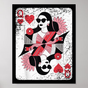 Modern Queen Of Hearts Playing Card  Poster
